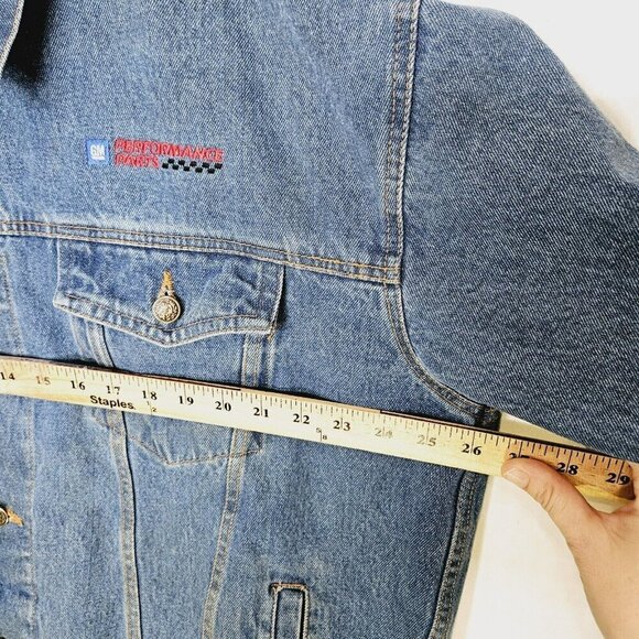 Gm Vantage Men's Denim Jacket 2XL Vintage Blue Jean Button Up Cotton Pockets Has - Picture 11 of 14
